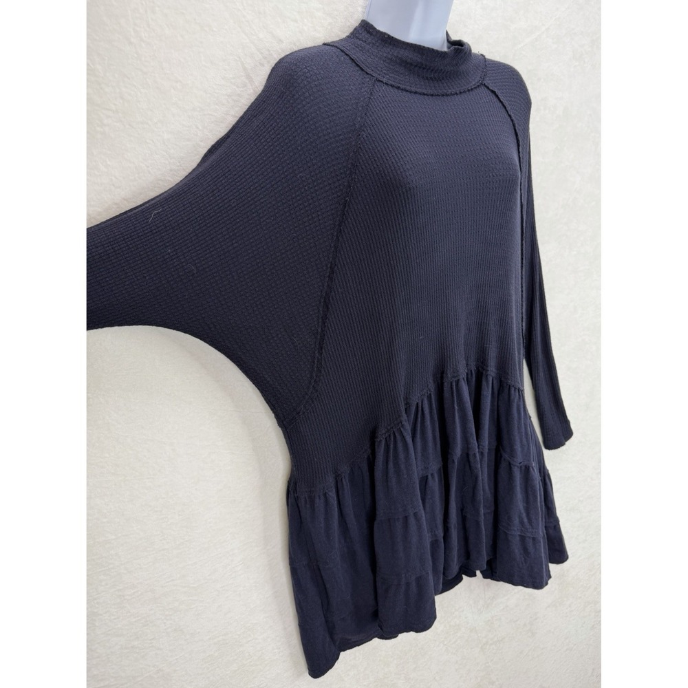Free People Women's Tiered Waffle Knit Long Sleeve Tunic Size Large - Picture 5 of 9
